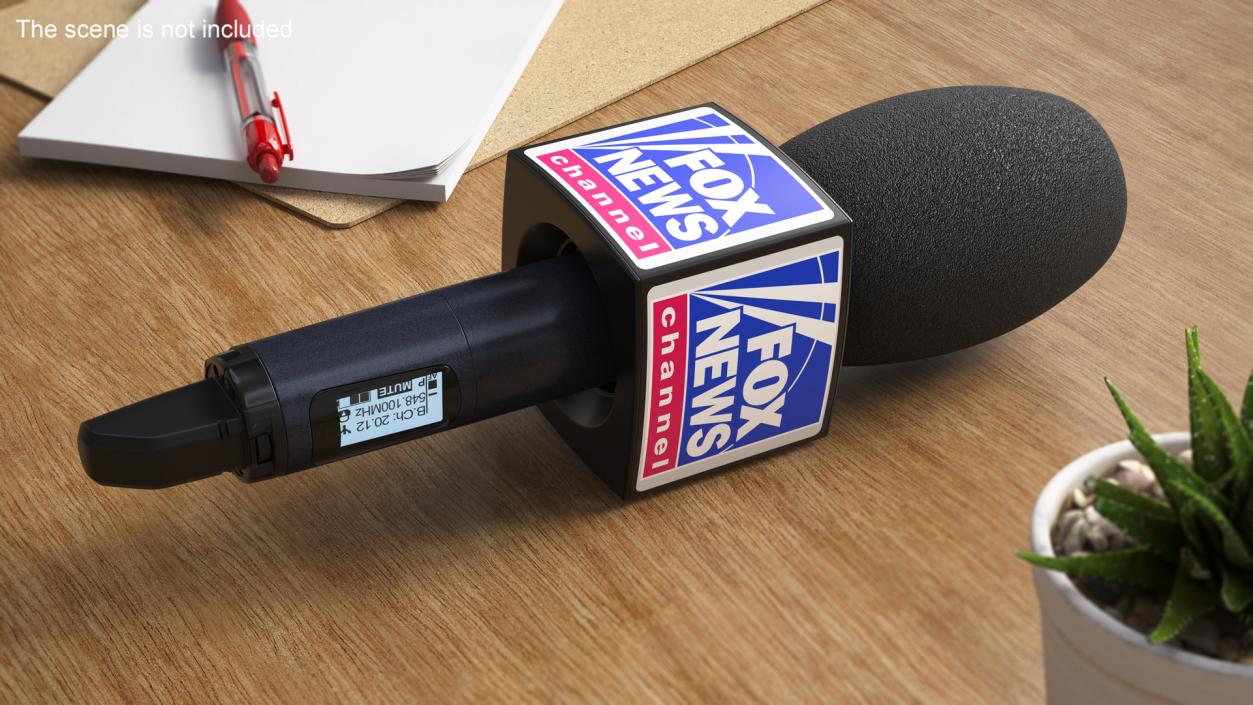 3D model Fox News Reporter Microphone Square