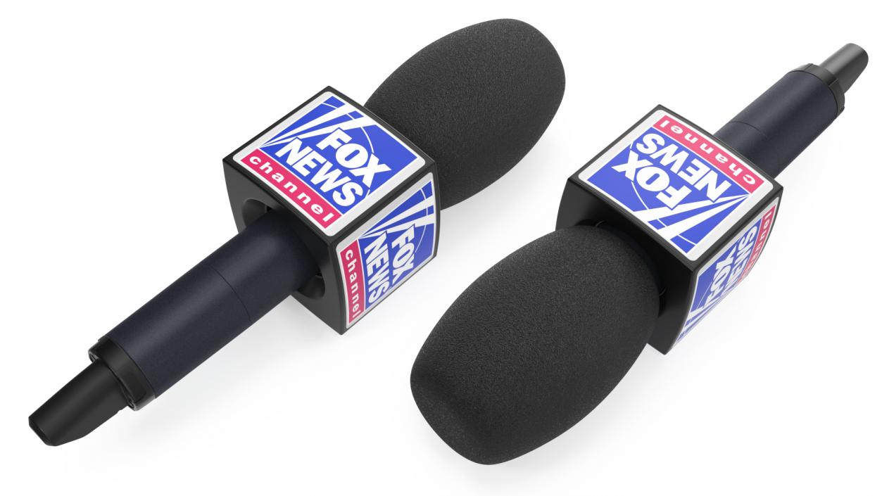 3D model Fox News Reporter Microphone Square