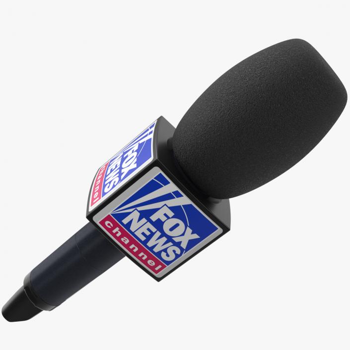 3D model Fox News Reporter Microphone Square