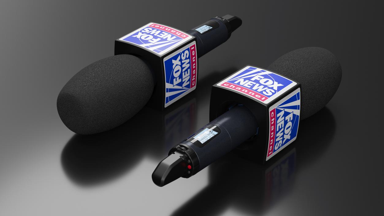 3D model Fox News Reporter Microphone Square