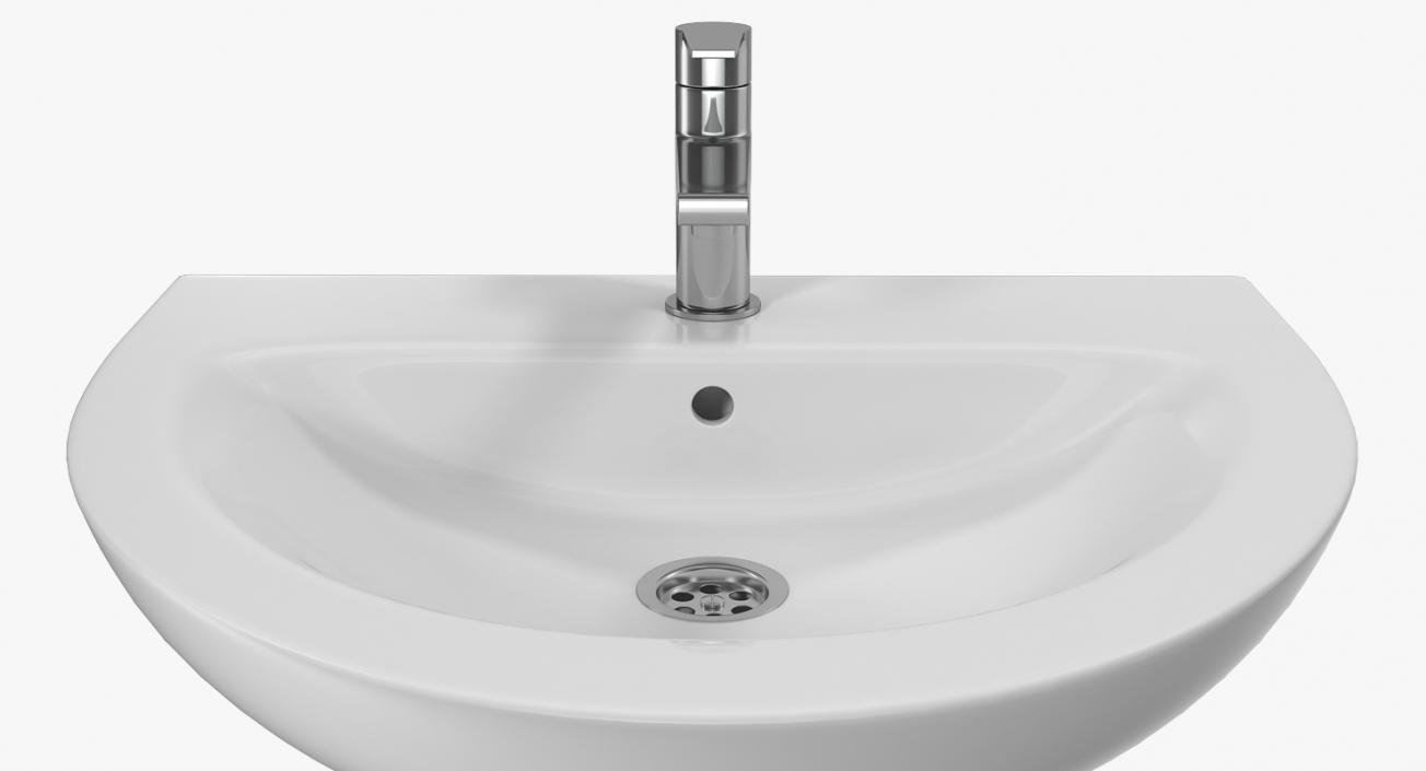 Wash Basin with Full Pedestal 3D model