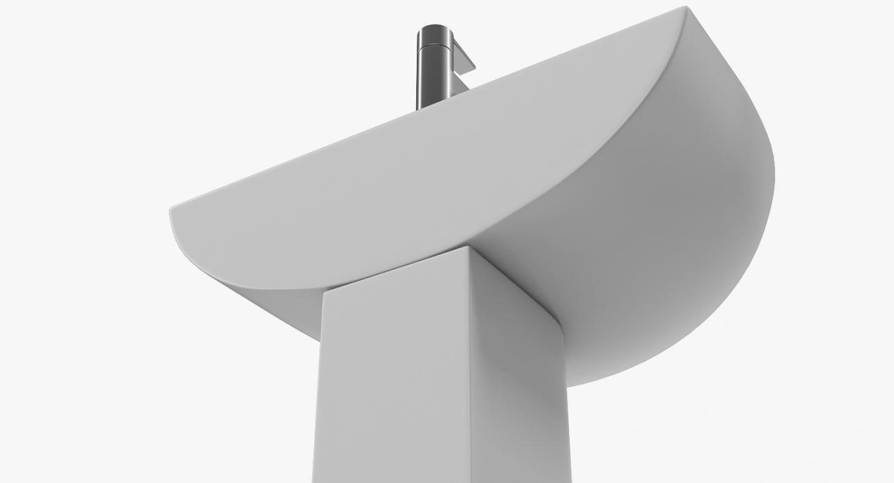 Wash Basin with Full Pedestal 3D model