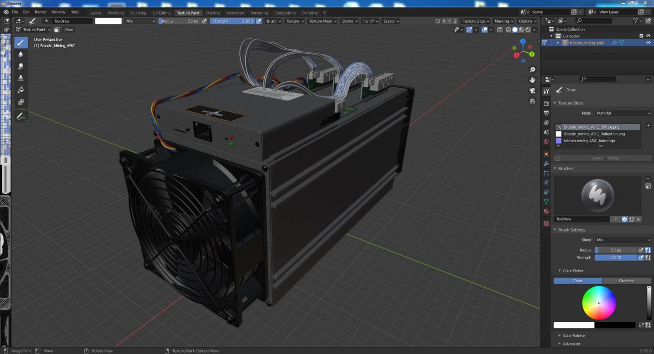 Bitcoin Mining ASIC 3D model