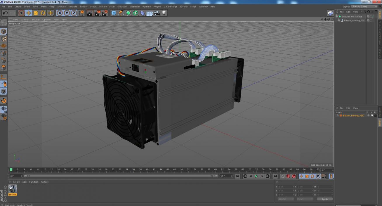 Bitcoin Mining ASIC 3D model