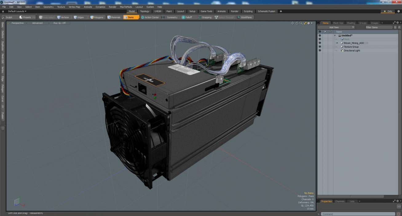 Bitcoin Mining ASIC 3D model