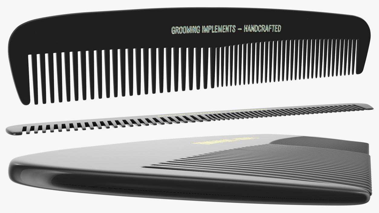 Pocket Comb Black 3D