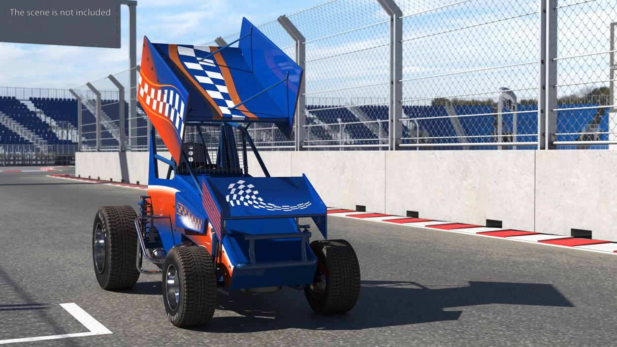 3D Winged American Sprint Car