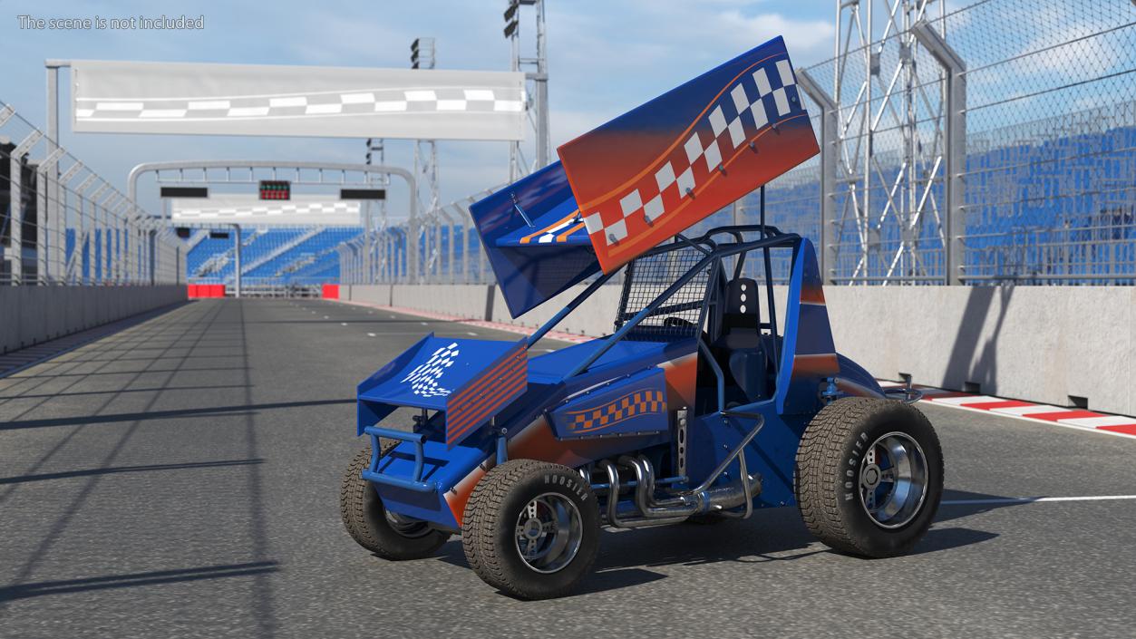 3D Winged American Sprint Car