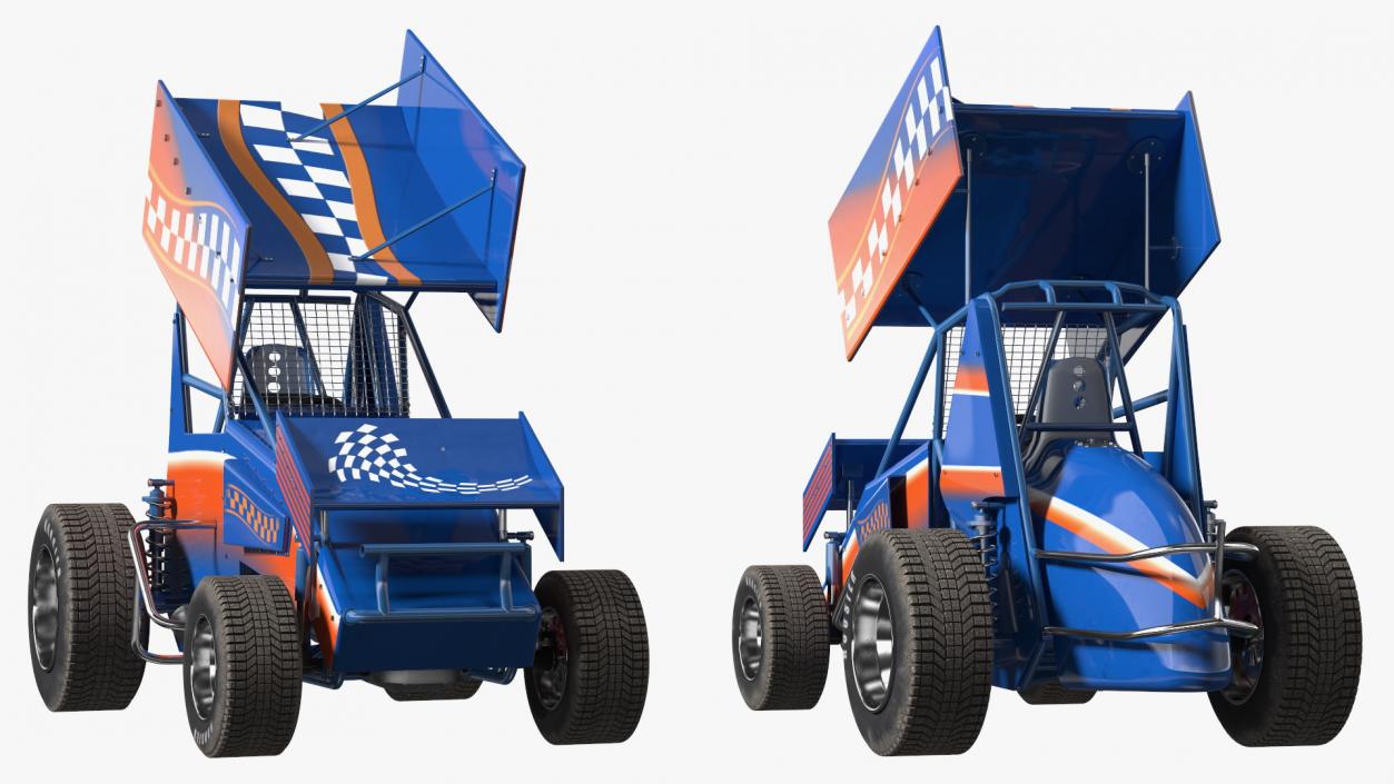 3D Winged American Sprint Car