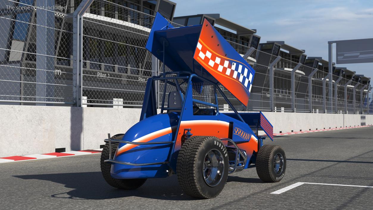 3D Winged American Sprint Car