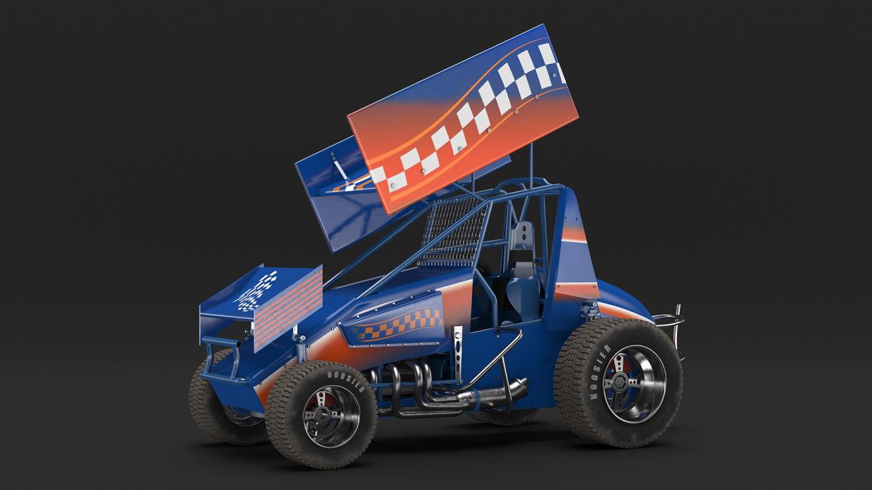 3D Winged American Sprint Car