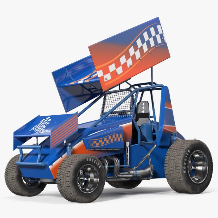 3D Winged American Sprint Car