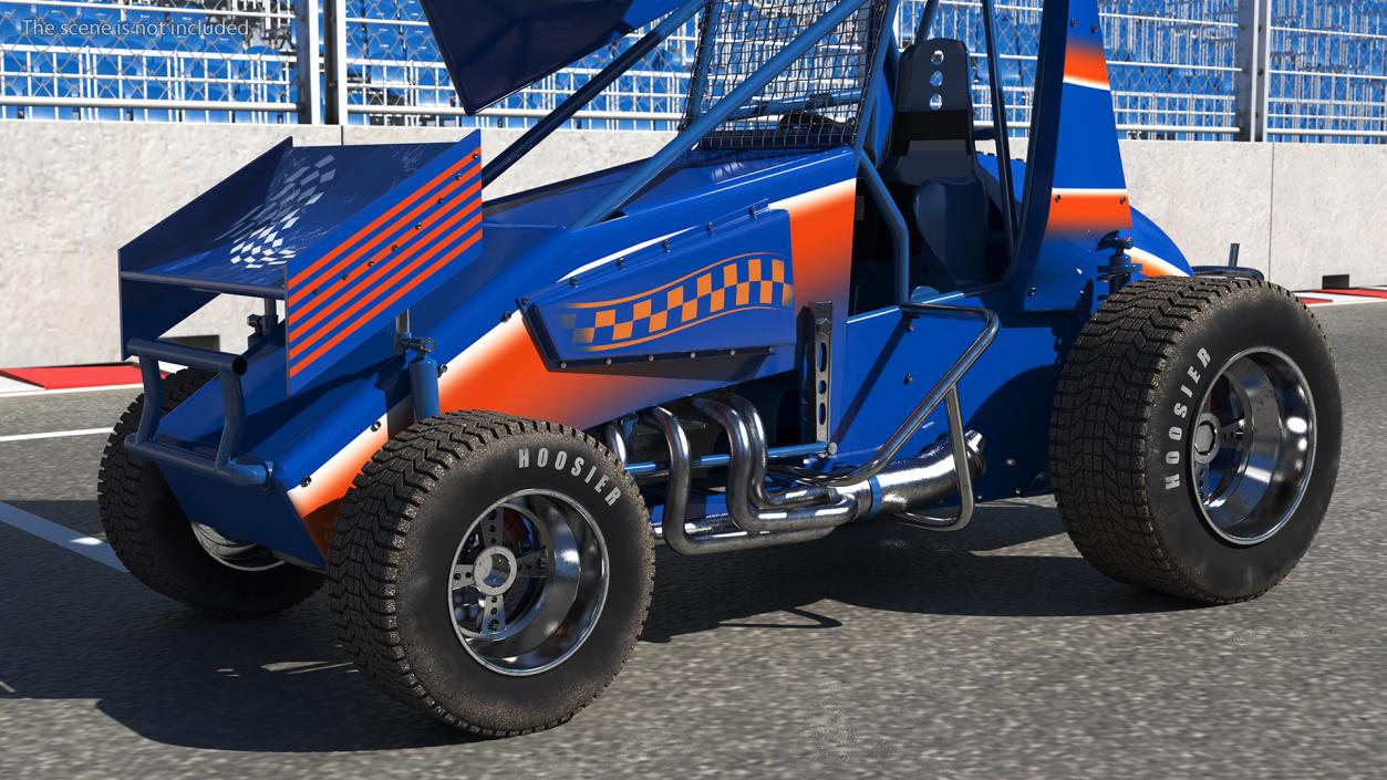 3D Winged American Sprint Car