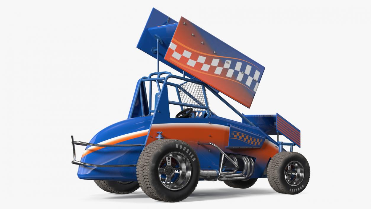 3D Winged American Sprint Car