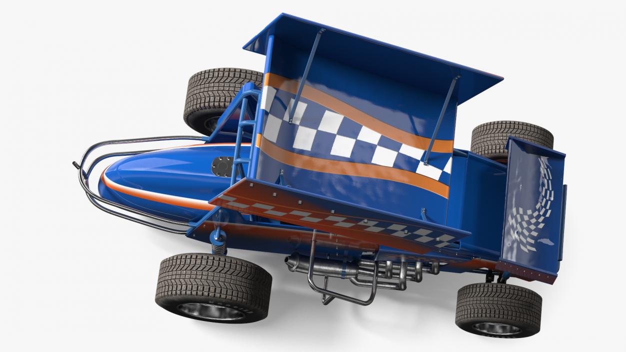 3D Winged American Sprint Car