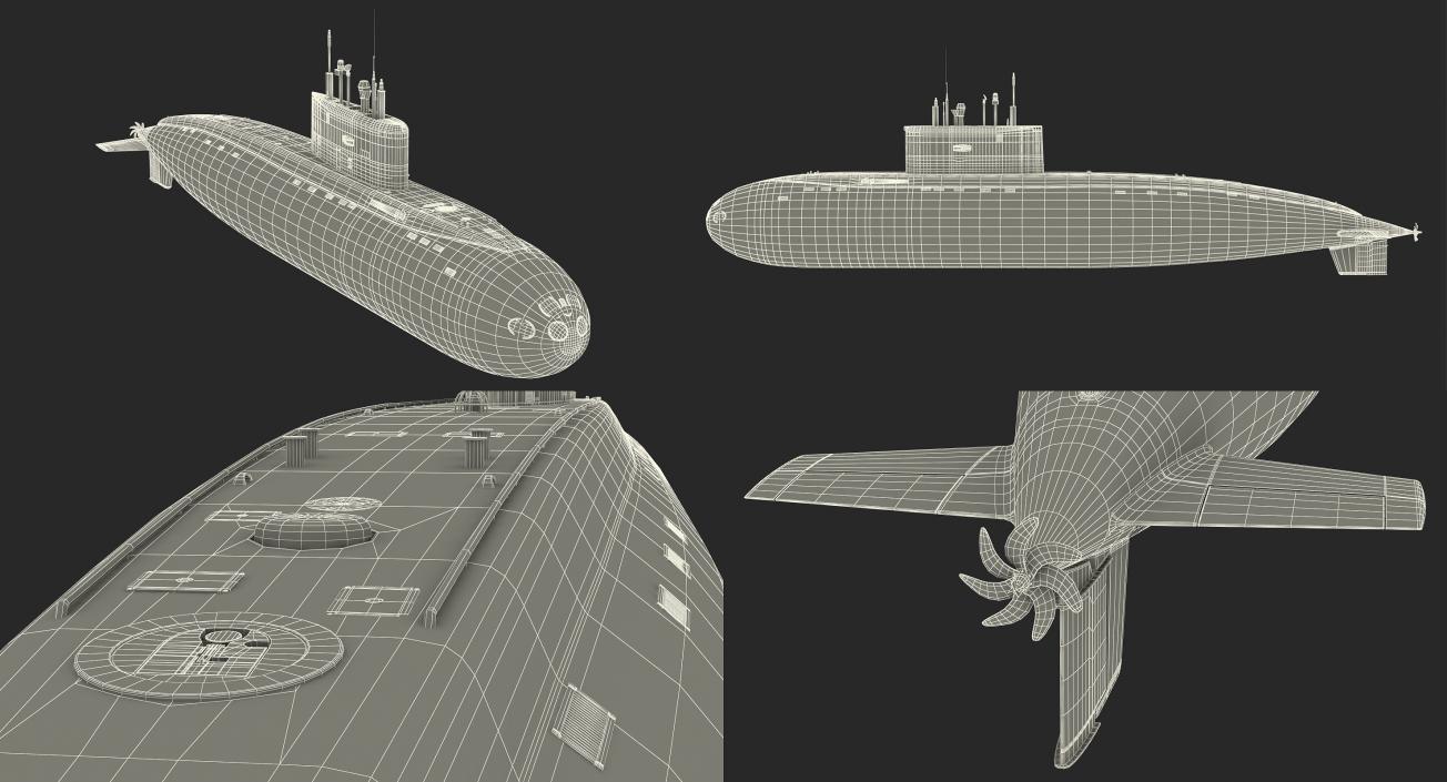 Military Submarines Rigged Collection 3D