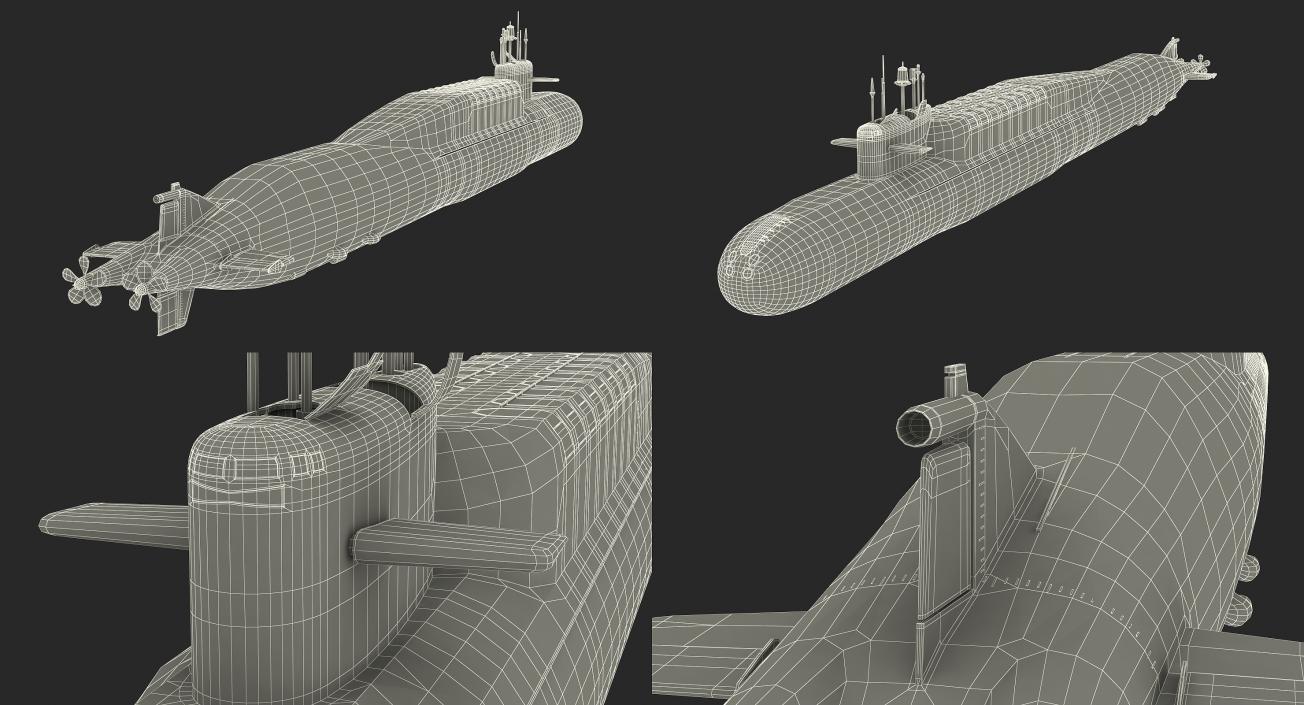 Military Submarines Rigged Collection 3D