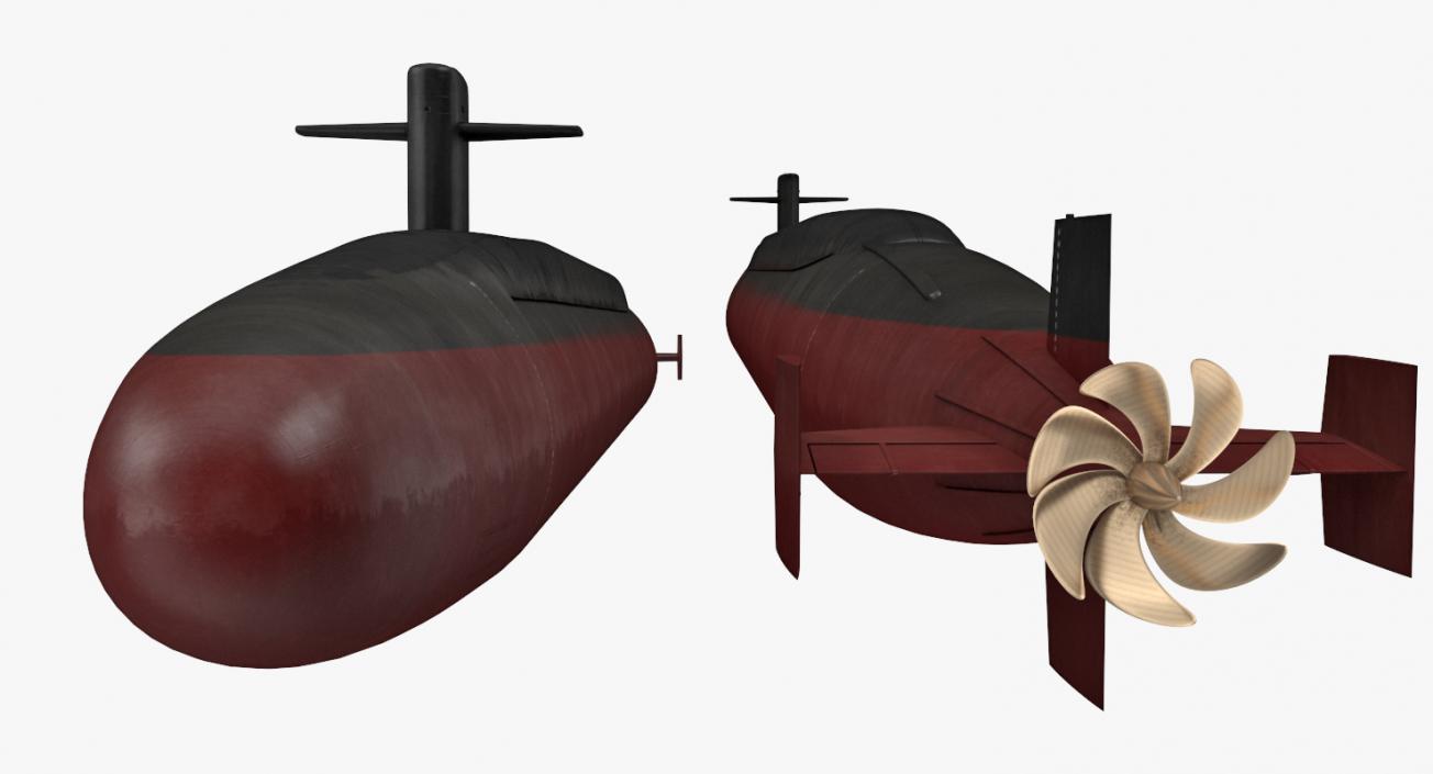 Military Submarines Rigged Collection 3D