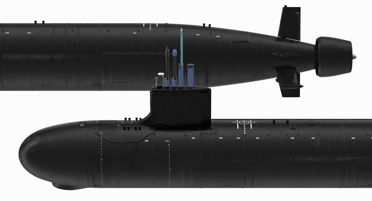 Military Submarines Rigged Collection 3D