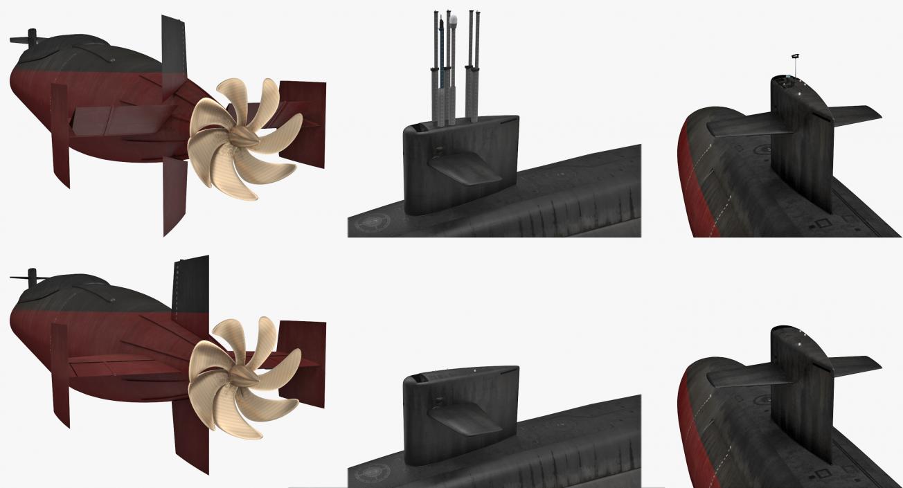 Military Submarines Rigged Collection 3D