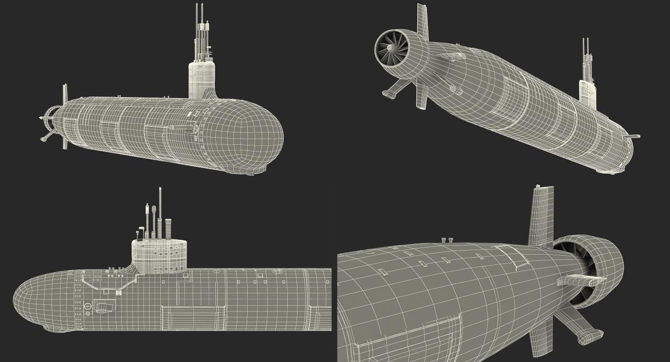 Military Submarines Rigged Collection 3D