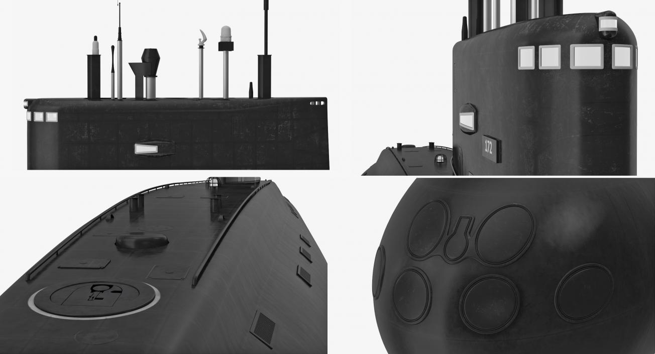 Military Submarines Rigged Collection 3D