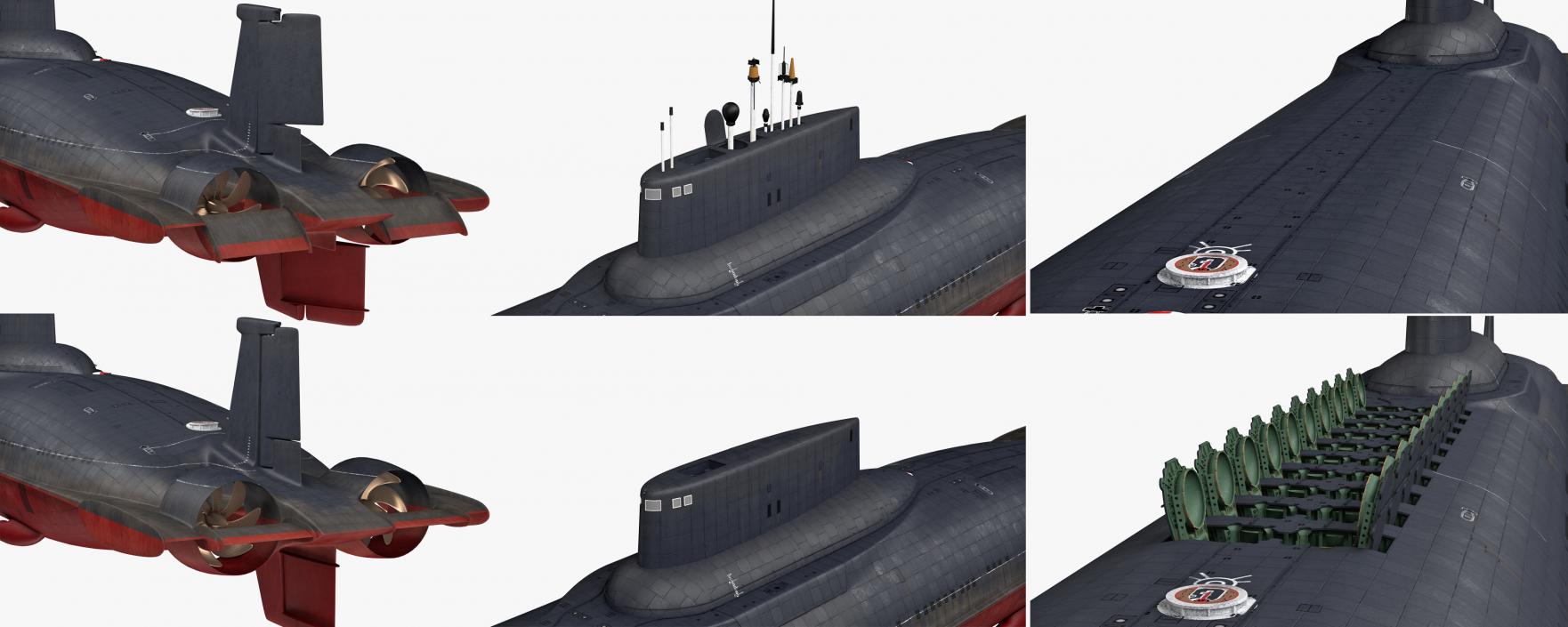 Military Submarines Rigged Collection 3D