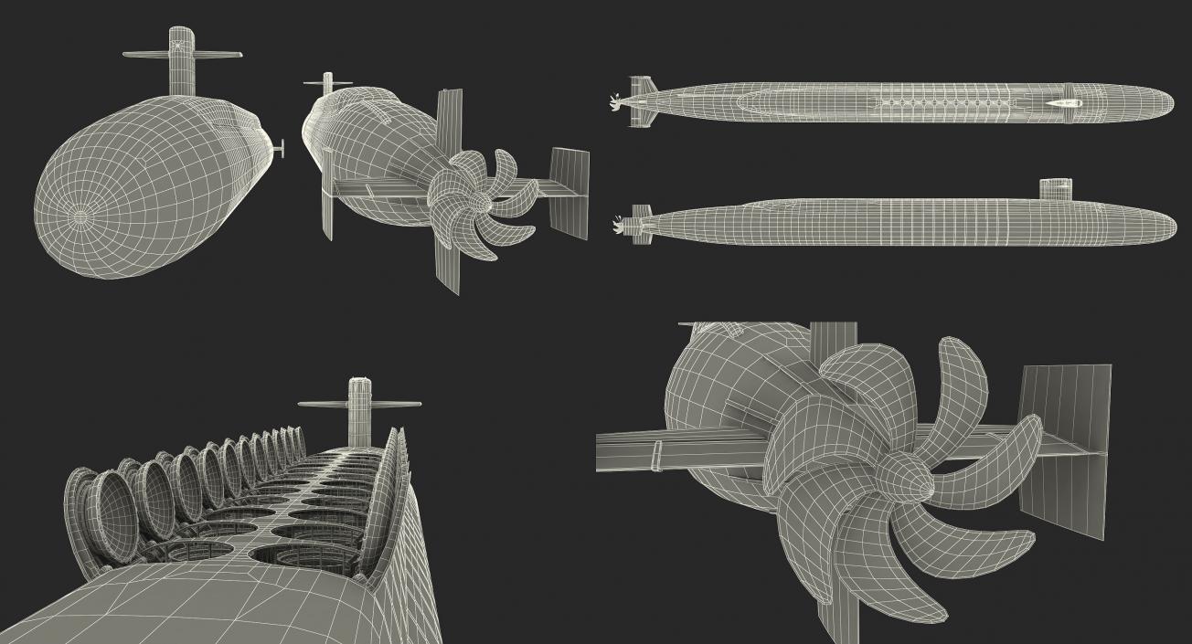 Military Submarines Rigged Collection 3D