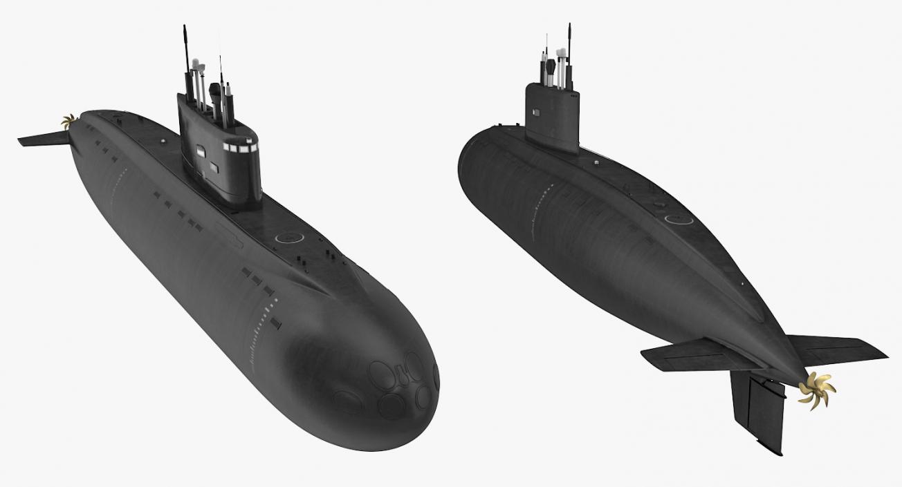 Military Submarines Rigged Collection 3D