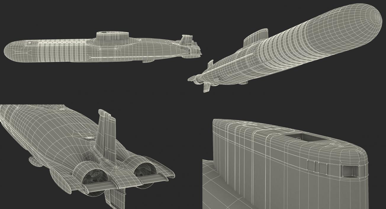 Military Submarines Rigged Collection 3D