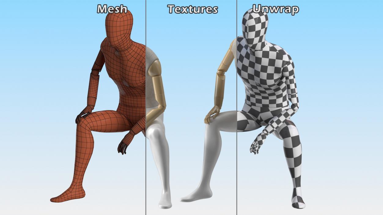 Flexible Manikin Sitting Pose 3D model