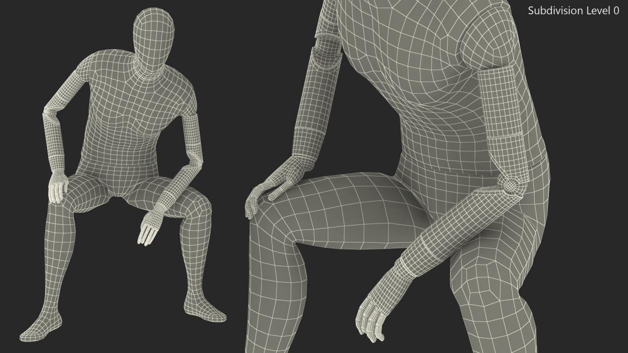 Flexible Manikin Sitting Pose 3D model