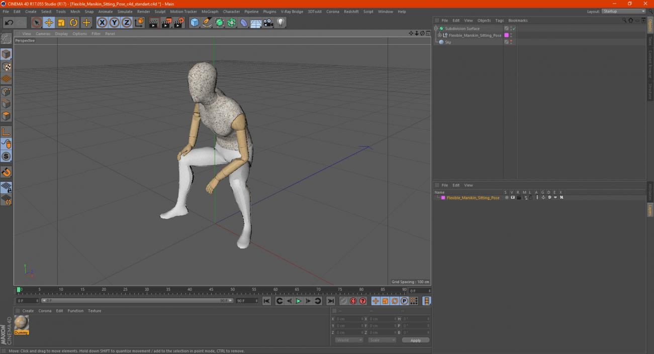 Flexible Manikin Sitting Pose 3D model