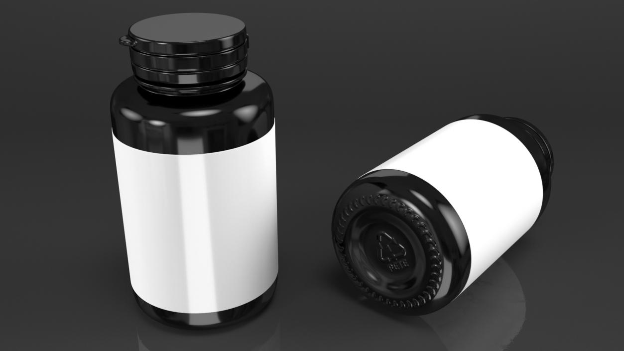 3D Blank Plastic Bottle Tablets model