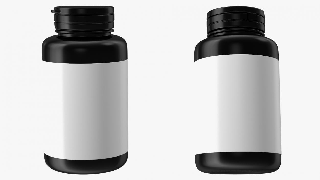 3D Blank Plastic Bottle Tablets model