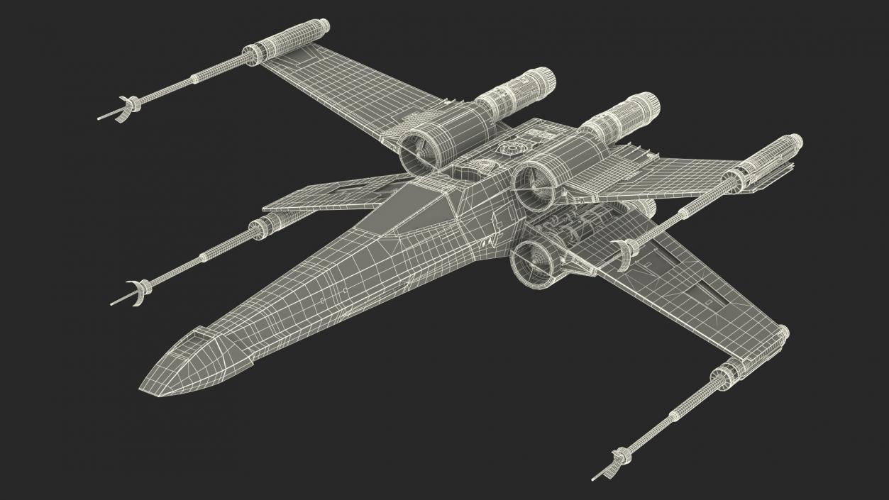 Space Fighter X-Wing Starship 3D model