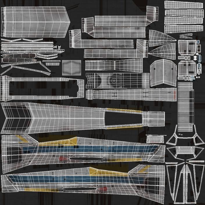 Space Fighter X-Wing Starship 3D model