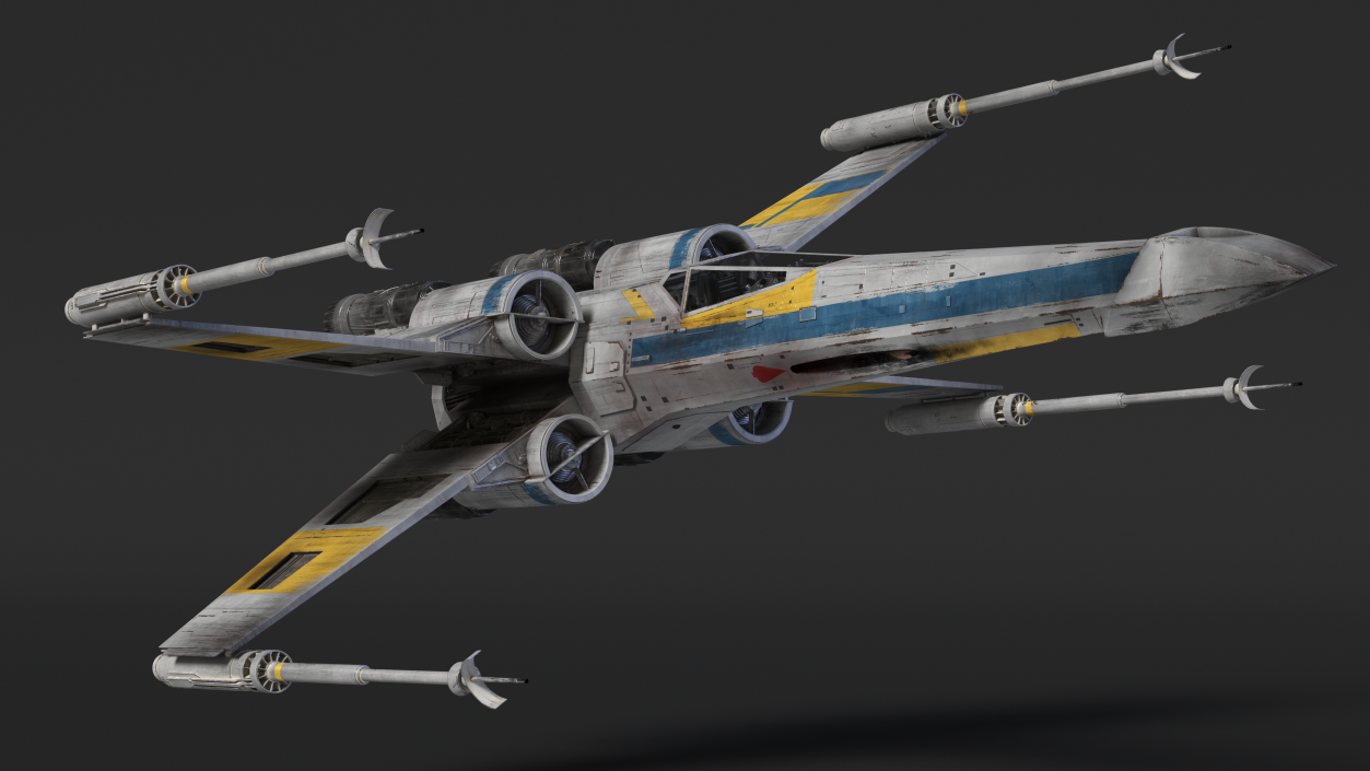 Space Fighter X-Wing Starship 3D model