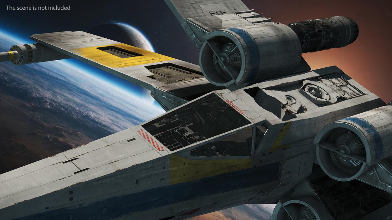 Space Fighter X-Wing Starship 3D model