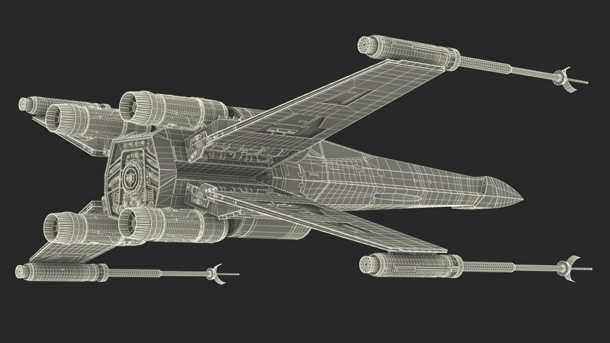 Space Fighter X-Wing Starship 3D model