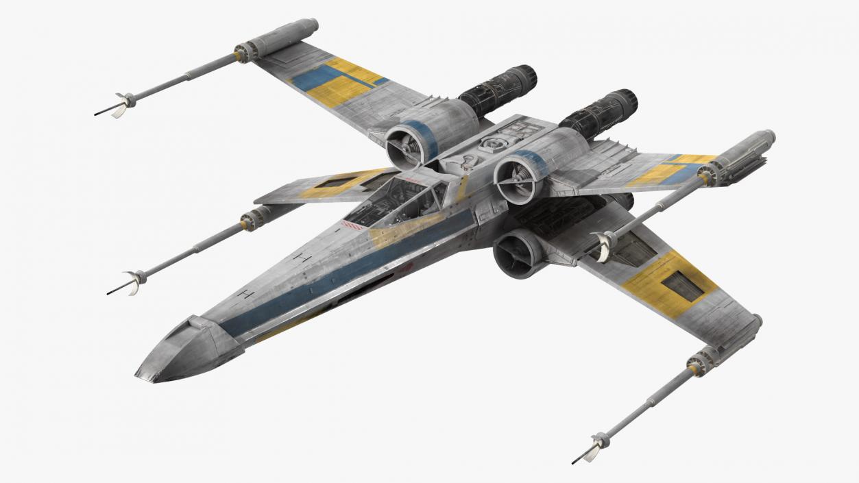 Space Fighter X-Wing Starship 3D model