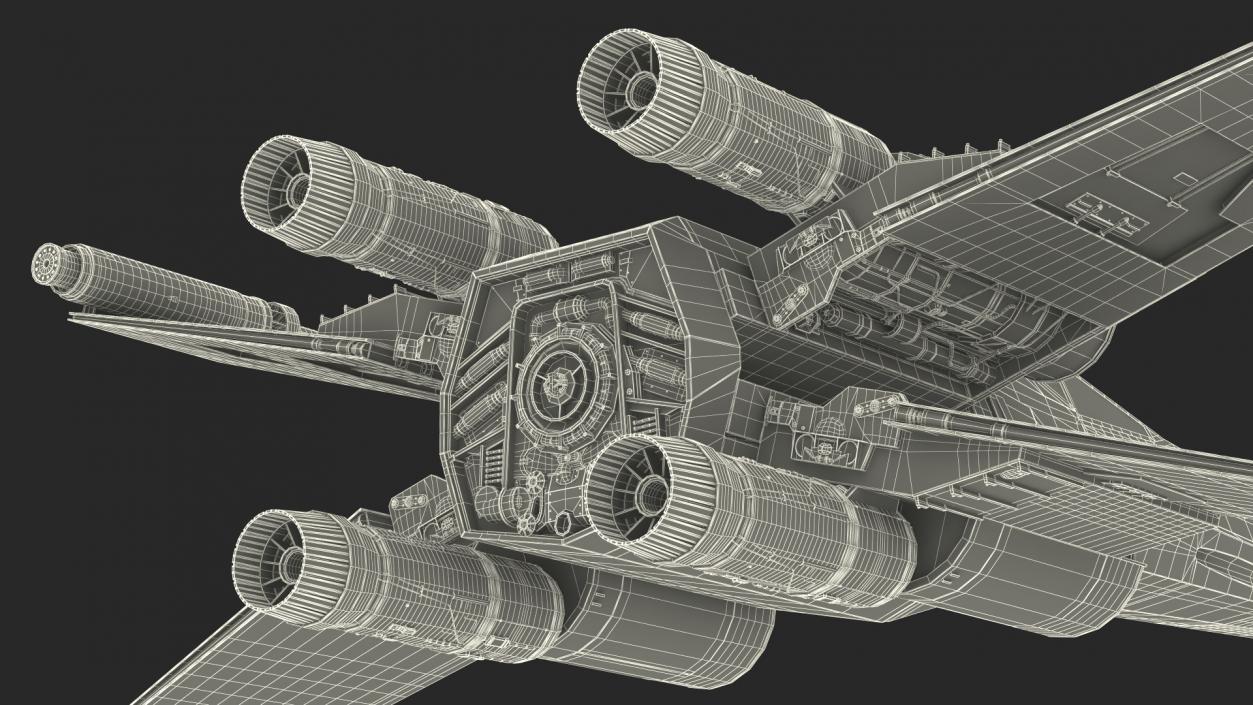 Space Fighter X-Wing Starship 3D model