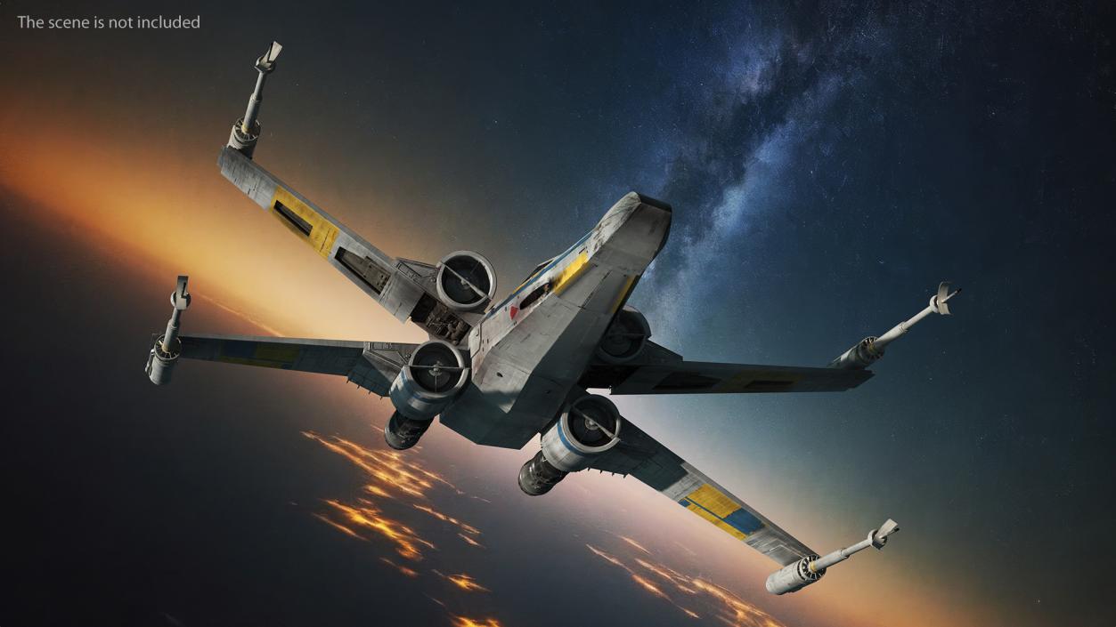 Space Fighter X-Wing Starship 3D model