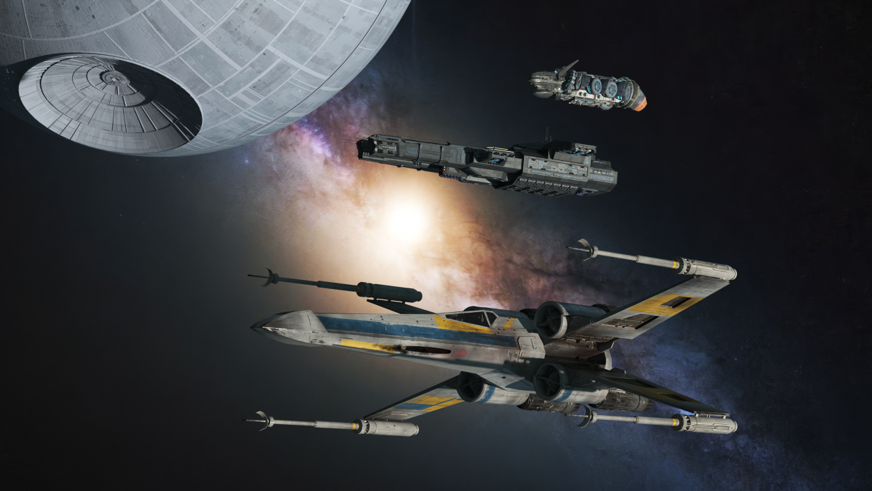 Space Fighter X-Wing Starship 3D model