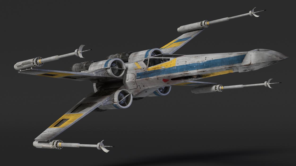 Space Fighter X-Wing Starship 3D model