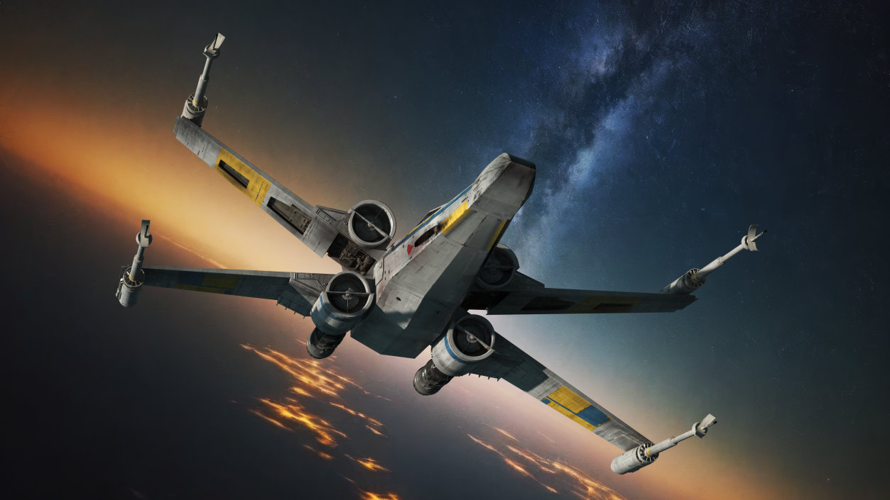 Space Fighter X-Wing Starship 3D model