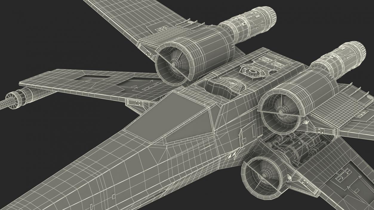 Space Fighter X-Wing Starship 3D model