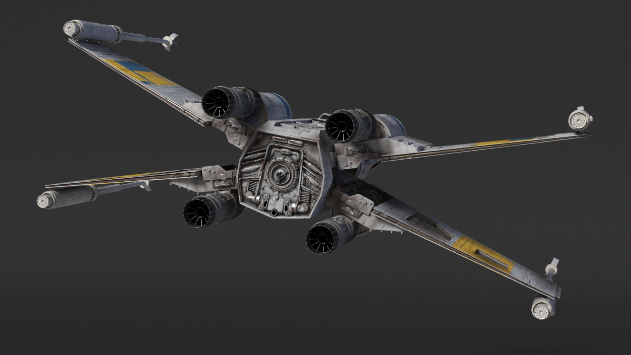 Space Fighter X-Wing Starship 3D model