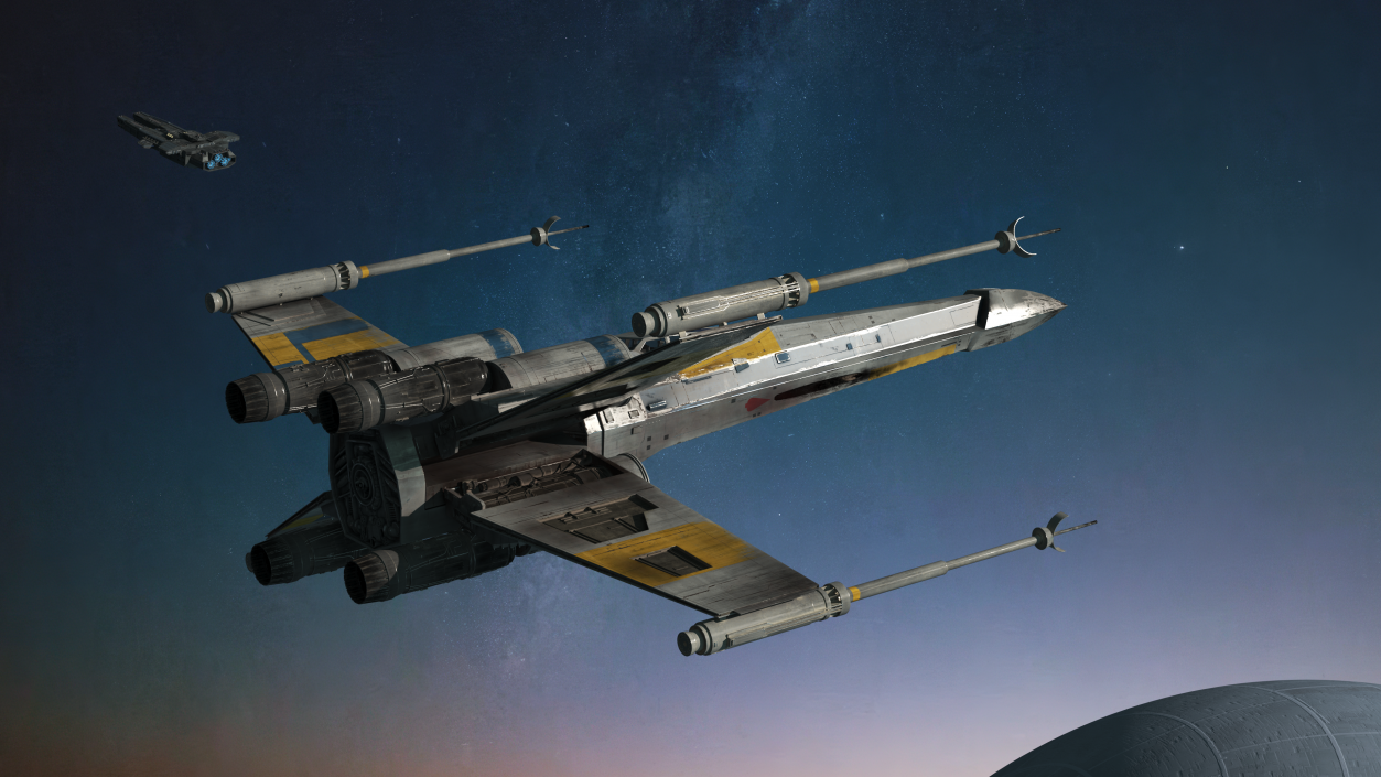 Space Fighter X-Wing Starship 3D model