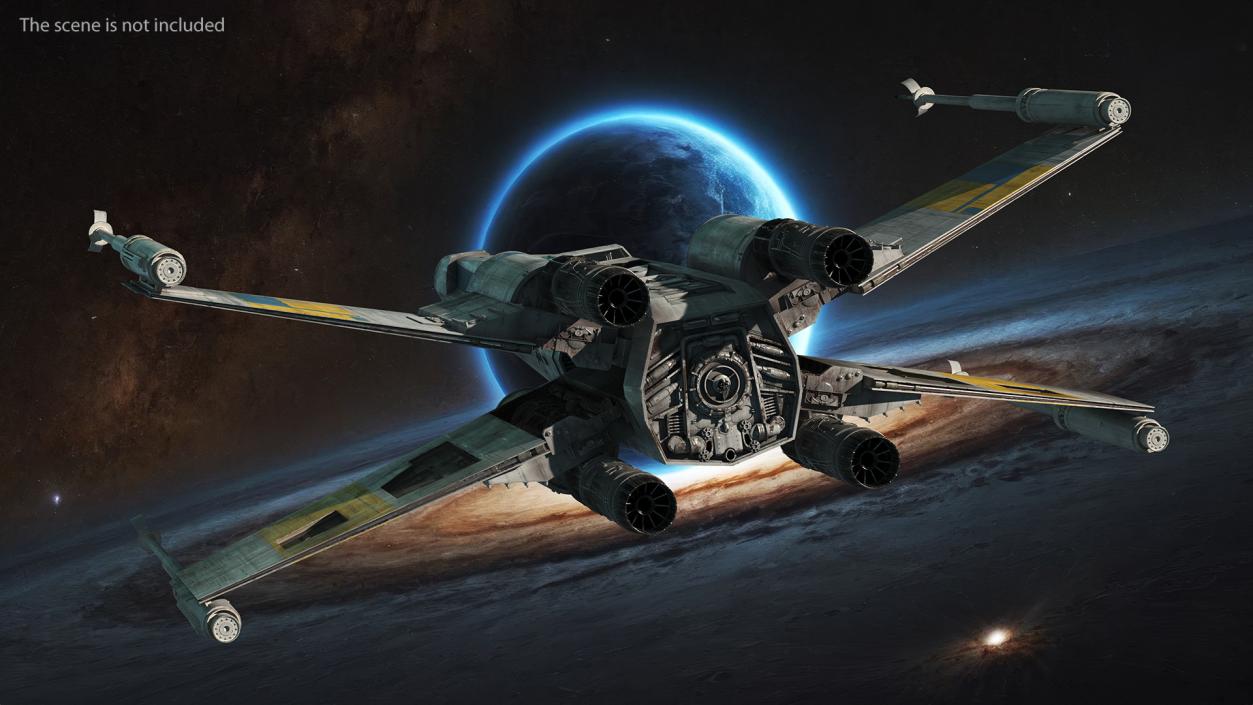 Space Fighter X-Wing Starship 3D model